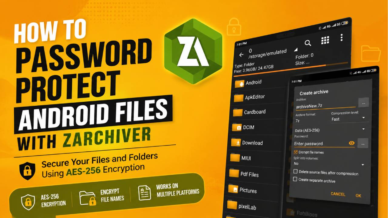 How to Password Protect Android Files Using ZArchiver APK